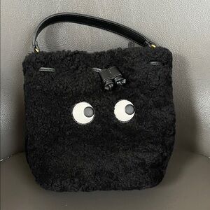Anya Hindmarch Black Furry bucket Bag